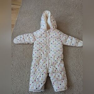 Polka Dot Hooded Baby Snowsuit